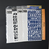 Blue, Black + White Alphabet Sticker Bundle