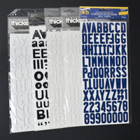 Blue, Black + White Alphabet Sticker Bundle