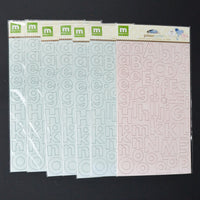 Blue + Pink Patterned Chipboard Alphabet Sticker Bundle