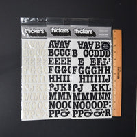 Black + White Glitter Chipboard Sticker Bundle