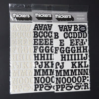 Black + White Glitter Chipboard Sticker Bundle
