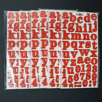 Red Polka Dot Chipboard Alphabet Sticker Bundle