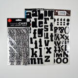 Black + Gray Alphabet Sticker Bundle