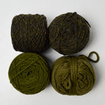 Dark Green Brooklyn Tweed Shelter + Assorted Wool Yarn - 4 Balls