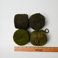 Dark Green Brooklyn Tweed Shelter + Assorted Wool Yarn - 4 Balls