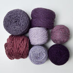 Purple Wool + Natural Fiber Yarn Bundle - 7 Skeins