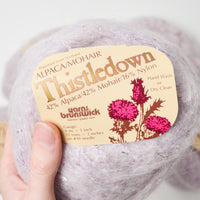 Pastel Purple Thistledown Glittery Alpaca Blend Yarn - 7 Balls
