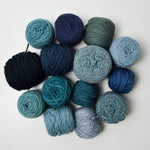 Blue Wool + Natural Fiber Yarn Bundle