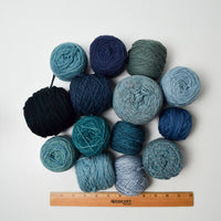 Blue Wool + Natural Fiber Yarn Bundle