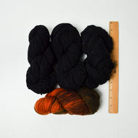 Black + Red Variegated Single-Ply Yarn - 4 Skeins