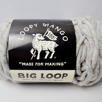Loopy Mango Big Loop Light Gray Super Bulky Merino Wool Yarn - 1 Skein