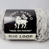 Loopy Mango Big Loop Light Gray Super Bulky Merino Wool Yarn - 1 Skein