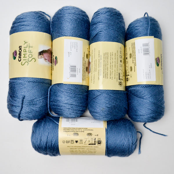 Country Blue Caron Simply Soft Yarn - 5 Skeins