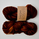 Dark Red Variegated Manos Wool Clasica Pure Wool Yarn - 2 Skeins