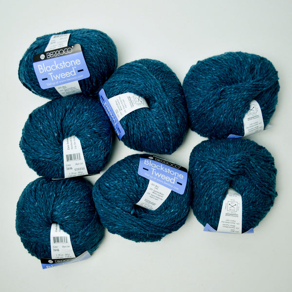 Teal Berroco Blackstone Tweed Wool, Superkid Mohair + Angora Rabbit Blend Yarn - 7 Balls