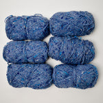 Blue Tweed Wool Yarn - 6 Skeins