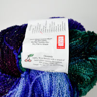 Sparkly Blue + Green Cherry Tree Hill Wool Boucle Yarn - 1 Ball