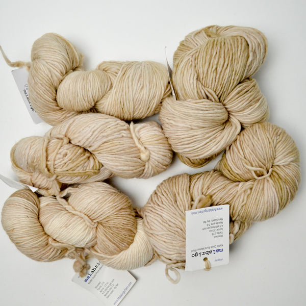 Tan Malabrigo Kettle Dyed Pure Merino Wool Worsted Yarn - 5 Skeins