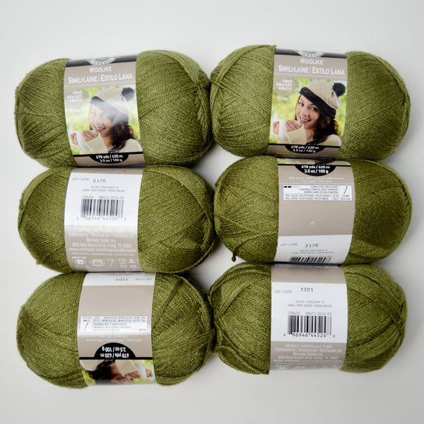 Green Loops + Threads Woolike Acrylic Yarn - 6 Skeins