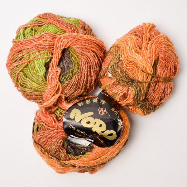 Orange + Green Noro Silk Garden Lite Yarn - 3 Skeins