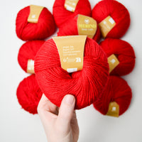 Red Merino Wool Yarn - 10 Balls