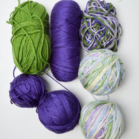 Green + Purple Acrylic Yarn Bundle - 7 Balls