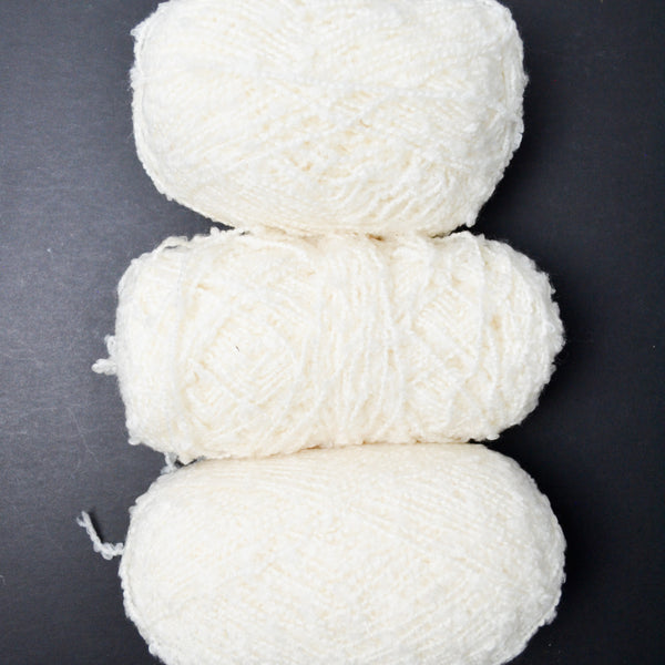 White Textured Yarn - 3 Skeins