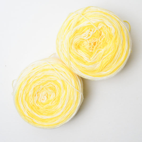 Yellow + White Variegated Yarn Bundle - 2 Balls