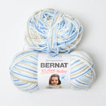 Blue + White Yarnspirations Bernat Softee Baby Yarn - 1 Skein plus Extra