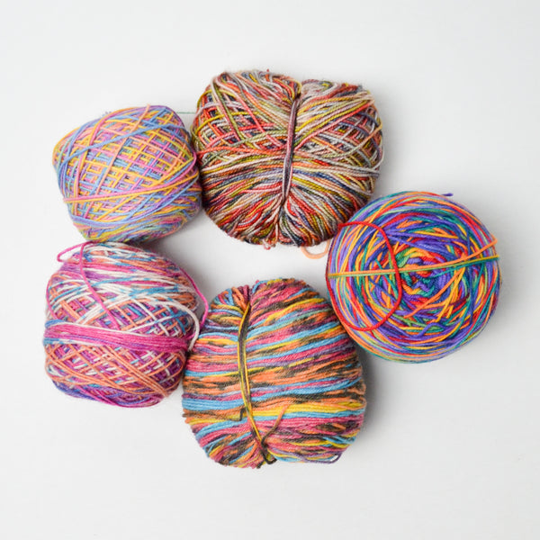 Colorful Variegated Sock Yarn Bundle - 5 Balls