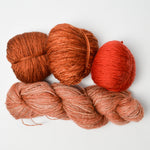 Orange Wool + Natural Fiber Yarn Bundle - 4 Skeins