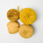 Yellow + Brown Wool and Natural Fiber Yarn Bundle - 4 Balls