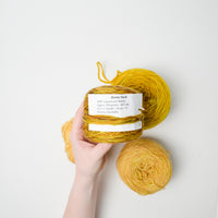 Yellow + Brown Wool and Natural Fiber Yarn Bundle - 4 Balls