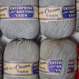 Gray + Red Vintage Sugar 'n Cream Cotton Yarn - 8 Skeins