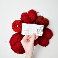 Red Wool + Natural Fiber Yarn Bundle - 7 Balls