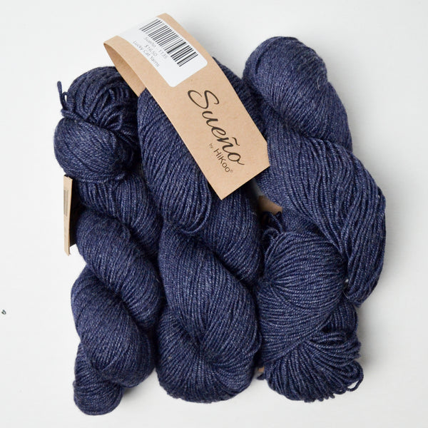 Navy Blue HiKoo Sueño Superwash Merino + Bamboo Blend Yarn - 3 Skeins