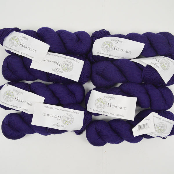Purple Cascade Yarns Heritage Superwash Merino Wool + Nylon Yarn - 8 Skeins