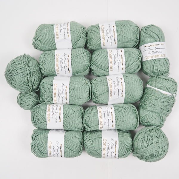 Sage Green Connemara Endless Summer Collection Cotton Yarn - 12 Skeins + Extra