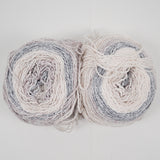 Beige + White Variegated Plied Yarn - 2 Skeins