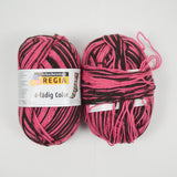 Pink + Brown Variegated Regia Virgin Wool + Polyamide Yarn - 2 Skeins