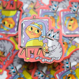 Cat with the Pearl Earring Sticker