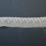Beige Floral Sheer Eyelet Trim - By the Yard Default Title